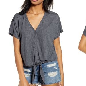 NWT bp Button Front Knot Hem Tee Size M